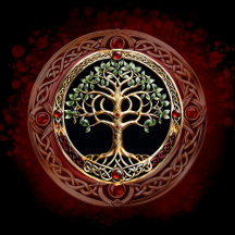 Elegant noble tree of life with celtic knot.