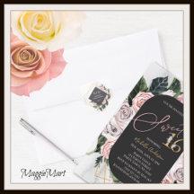 Pink & Gold Floral Rose