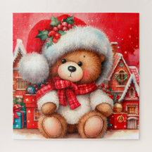 Cute Teddy Bears At Christmas Jigsaw Puzzles-6