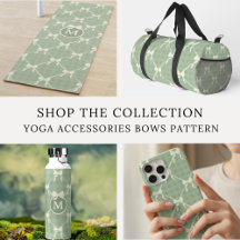 Yoga Accessories Coquette Bows Gingham Sage Green