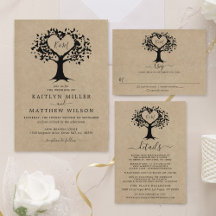The Rustic Heart Tree Kraft Wedding Collection