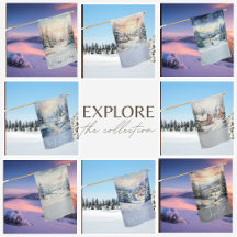 Seasonal Winter❄️ Watercolor Landscape House Flags
