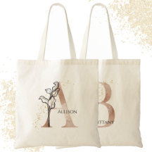 Monogram Modern Boho Personalized Tote Bags