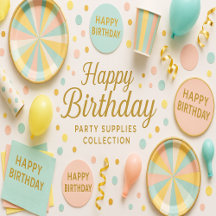 Happy Birthday Party Supplies Collection
