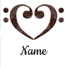 Copper Double Bass Clef Heart