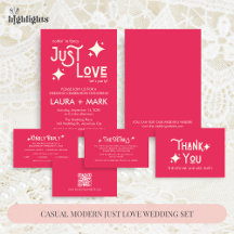 Casual Modern Just Love Wedding Set