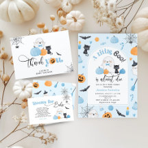 Blue little Boo boy baby shower