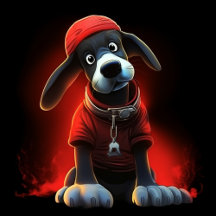 Carte Postale Chien lumière rouge