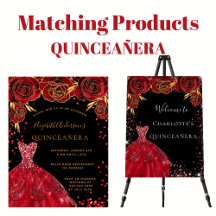 Quinceanera - red dress - black
