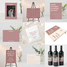 Bold Minimalist Boho Dusty Rose Retro Wedding