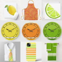 Lemon Lime Orange Fruit Slice Colors Collection