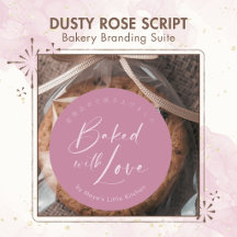 Dusty Rose Pink Script Bakery Branding Suite