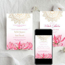 Pink lotus gold peacock