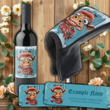 Winter magic with a cute cartoon giraffe.