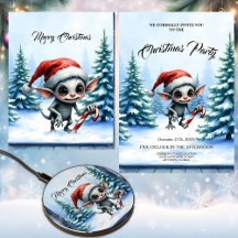 Whimsical Christmas Elf with Candy Cane.