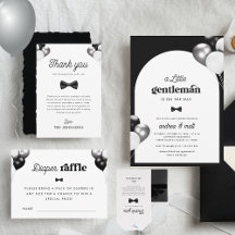 Retro Little Gentleman | Black & White Baby Shower