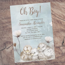 Oh Boy! blue watercolor baby shower