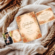 Vintage Peach Rose Graduation Party