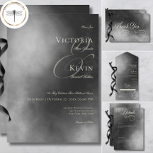 Dark Moody Midnight Black Fog Wedding