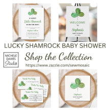Lucky Shamrock Baby Shower Collection.
