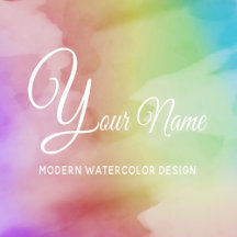 Modern Watercolor Script Rainbow Pastel