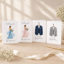 Wedding Bridal Party Proposal and Thank You Cards