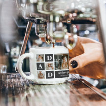 Modern Black & White Collage Photo Dad Best Gift 