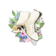 Watercolor Figure Skates
