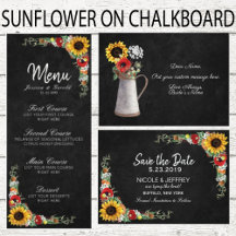Sunflower on Chalkboard Wedding Suite