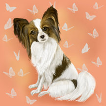 Cute Brown and white papillon dog Design