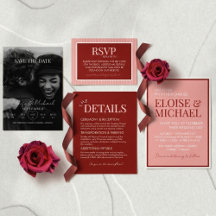Stylish Contemporary Pink and Red Wedding Suite