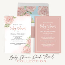 Girl Baby Shower Chic Pink Floral