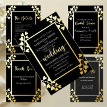 Elegant Gold on Black Wedding Foil Collection