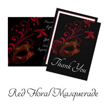 Red Floral Masquerade Wedding