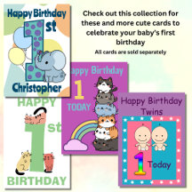 Cute First Birthday Cards Various Designs 
