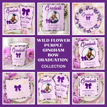Wildflower Purple Gingham Bow Graduation