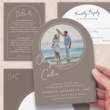 Modern Arched Wedding Suite | Round Photo & Script