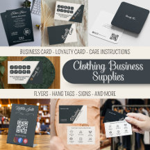 Black White Gray Grey Clothing Business Supplies