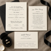 Black Cream Formal Calligraphy Wedding Collection