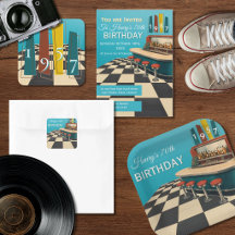 Vintage 1957 Retro Diner Rock 70th Birthday 
