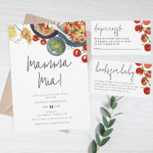 Mamma Mia! Watercolor Italian Food Baby Shower