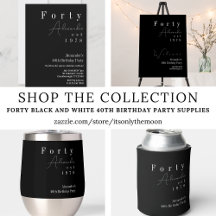 Forty Black and White 40th Birthday Party Supplies