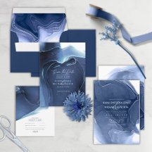 Ink Flow Wedding Navy Blue