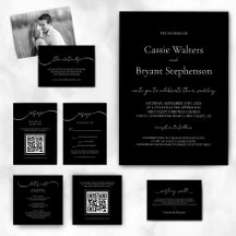 Black and White Minimal Wedding Invitations