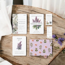 French Lilac Watercolor Floral Wedding Collection