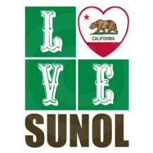 Love Sunol California State Flag Heart