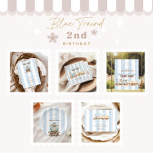 Vintage Blue Train 2nd Birthday