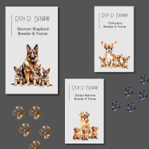 Professional Dog Breeder Trainer Business Cards