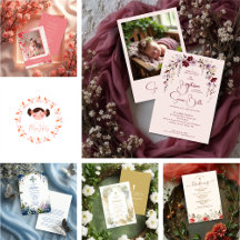 Elegant Floral & Religious Baptism Invitations