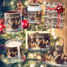 Cute mouse celebrates Christmas